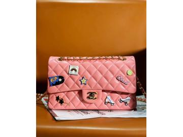 Chanel 11.12 Flap Bag mit Emaille-Pins & Roségold-Kette – 1:1 Replika