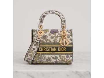 Mittelgroße Lady D-Lite – 1:1 Replika mit Stickmuster und Dior-Charm